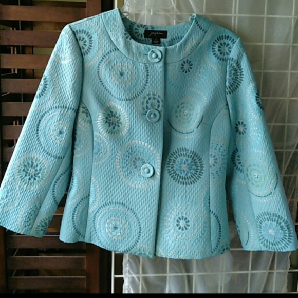 Teal/turquoise light weight blazer - Picture 2 of 5